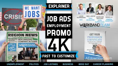 Employment Jobs Career Politics Crisis Product Promo template preview