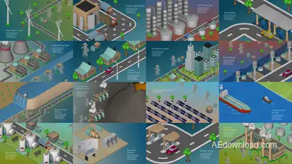 Energy And Industry Scenes And Elements Elements template preview