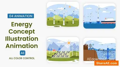 Videohive Energy Concept Illustration Scene Elements template preview