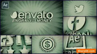 Engraved Money Logo Reveal Logo Stings template preview