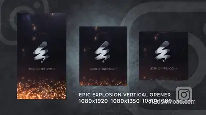 Epic Explosion | Fire Smoke Logo Story Reels Openers template preview