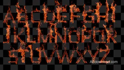 Fire Alphabet After Effects Infographics template preview