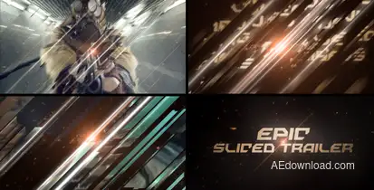 Epic Sliced Trailer Video Displays template preview