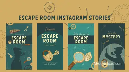 Escape room instagram stories Video Displays template preview