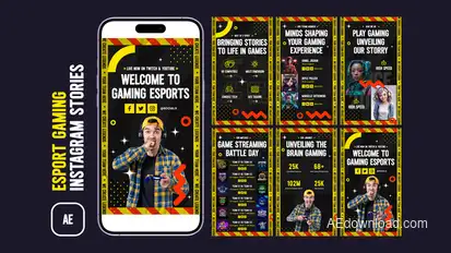 eSport Gaming Instagram Stories broadcast-packages template preview