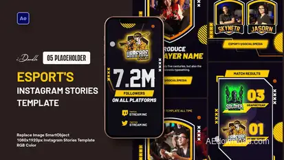 eSport Instagram Stories broadcast-packages template preview