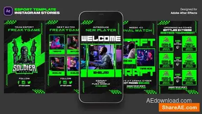 Esport Instagram Stories Template Openers template preview