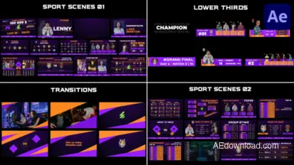 ESports Gaming CyberSport Broadcast Package for After Effects Elements template preview