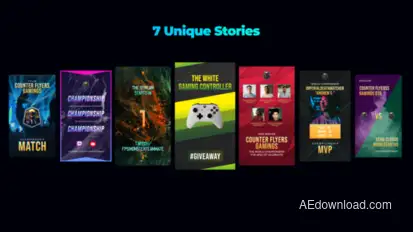 Esports Instagram Stories Elements template preview