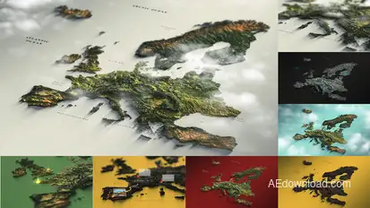 Europe Map Elements template preview