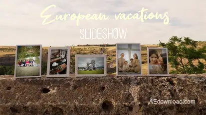 European Travel Slideshow Video Displays template preview