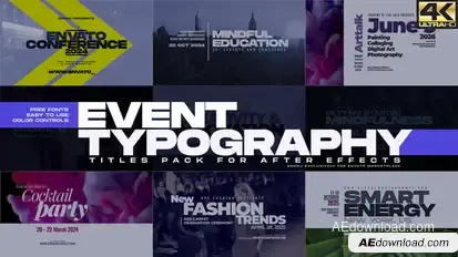 Event Typography Titles template preview