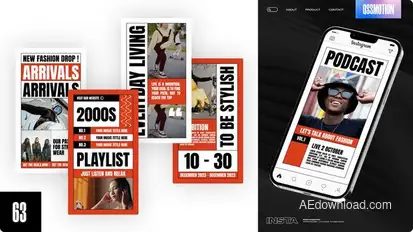 Exotic Streetwear Fashion Stories Video Displays template preview