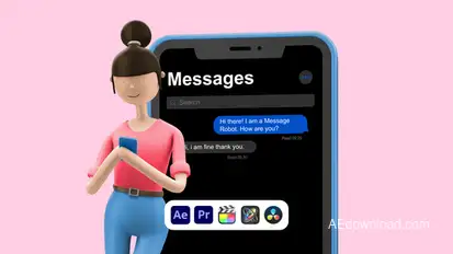 Explainer Girl Messages Product Promo template preview