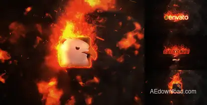 Exploding Burning Logo Reveal Openers template preview