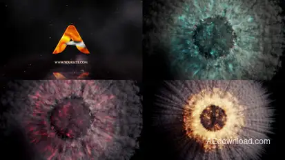 Exploding Burning Reveal Logo Stings template preview