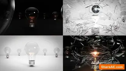 Exploding Light Bulb Logo Reveals Logo Stings template preview
