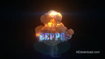 Explosion Glitch Logo Logo Stings template preview