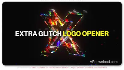 Extra Glitch Logo Opener Logo Stings template preview