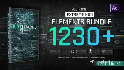Extreme HUD Elements Bundle 1200+ Elements template preview