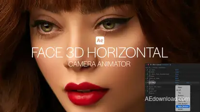 Face 3D Horizontal Camera Animator Openers template preview