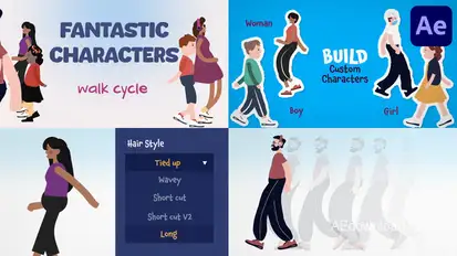 Fantastic Characters Walk Cycles for After Effects Elements template preview