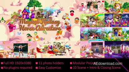 Fantasy Magical Horse Adventure Video Displays template preview