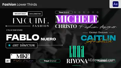 Fashion Lower Thirds Elements template preview