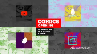 Fast Comics Opening/ Art Intro/ Kids Cartoon Tv Broadcast Intro/ Teens Youtube Channel/ Family Tales Logo Stings template preview