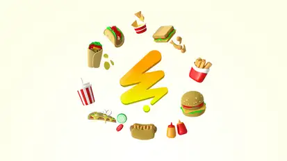 Fast Food 3D Logo Logo Stings template preview