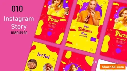 Videohive Fast Food Funky Instagram Story Elements template preview