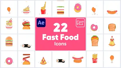 Fast Food Icons For After Effects Elements template preview