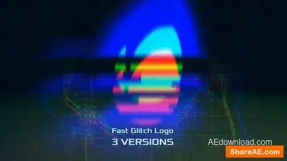 Fast Glitch Logo Logo Stings template preview