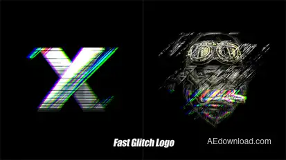 Fast Glitch Logo Reveal Logo Stings template preview
