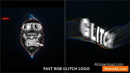 Videohive Fast RGB Glitch Logo Intro Logo Stings template preview