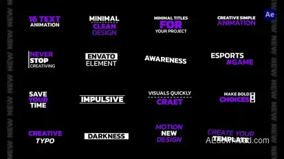 Fast Text Animation - AE Titles template preview