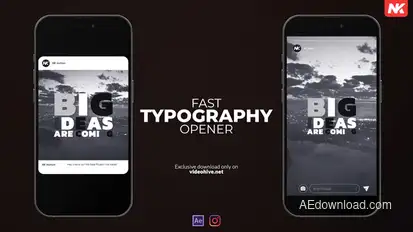 Fast Typography Stories Video Displays template preview