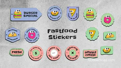 Fastfood Stickers Elements template preview