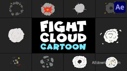 Fight Cloud Cartoon | After Effects Elements template preview