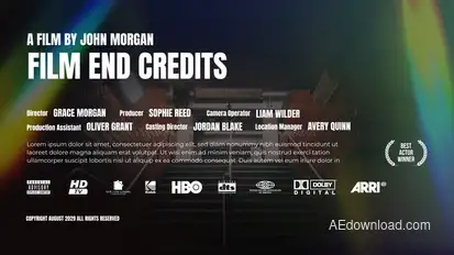 Film End Credits Titles template preview