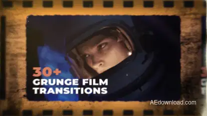 FIlm Grunge Transitions Elements template preview