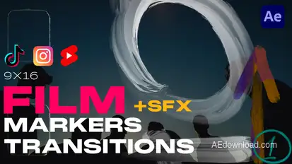Film Markers Transitions |9x16| Elements template preview