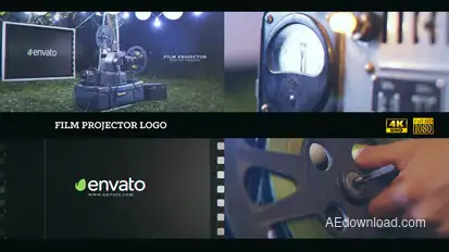 Film projector Logo 4K Logo Stings template preview