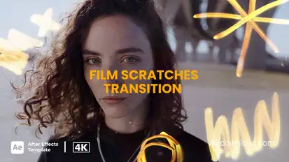 Film Scratches Transition Elements template preview