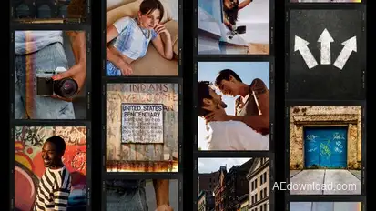 Film Strip Collage Video Template Elements template preview