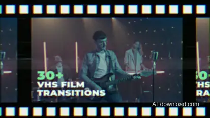 FIlm VHS Transitions Elements template preview