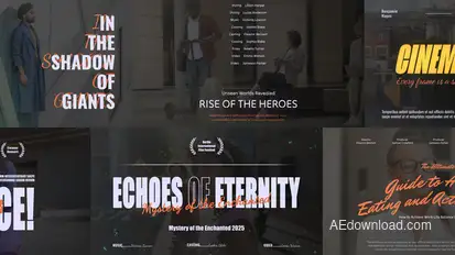 Filmic Cinematic Title Slides Titles template preview