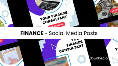 Finance - Social Media Posts Elements template preview