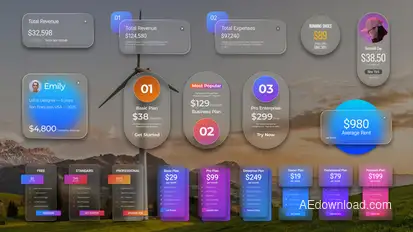Finance Dashboard Pack — Glass & Solid Versions Logo Stings template preview