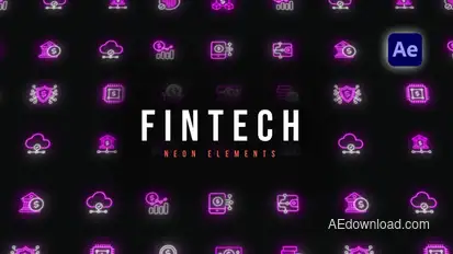 Fintech Neon Elements Elements template preview